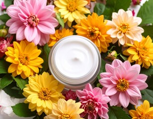 A complete collection of makeup products including lipstick, mascara, foundation, blush, eyeshadow, brushes, and cosmetics essentials in stylish and colorful designs