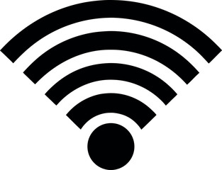Black Wi-Fi Signal Icon Vector for Wireless Internet and Connectivity Themes