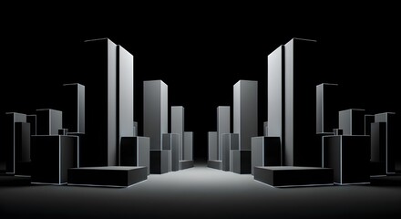 Fototapeta premium abstract futuristic cityscape minimalist design concept
