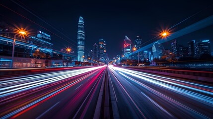 Dynamic Cityscape Night Traffic Video Background
