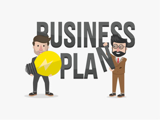 Business man concept words with vextor illustration