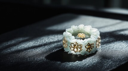 a pair of black stones on a black background