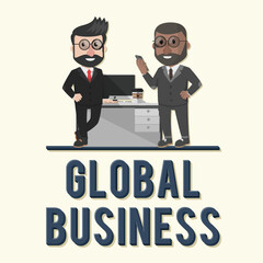 Business man concept words with vextor illustration