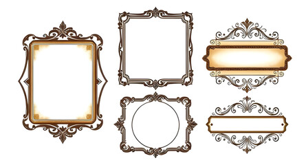 vintage square frames, round antique frames, oval antique frames, rustic frames, decorative vector frames, vintage frame collection, historic frames, museum frames, gothic frames, decorative art frame