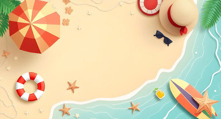 summer seashore wallpaper, beach landscape art, sandy coast with waves, summer vacation wallpaper, tropical beach design, beach picnic background, tropical coastline background, beach travel poster, e