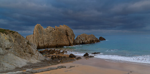 The Urros de Liencres are small islands located off the coast of Liencres.