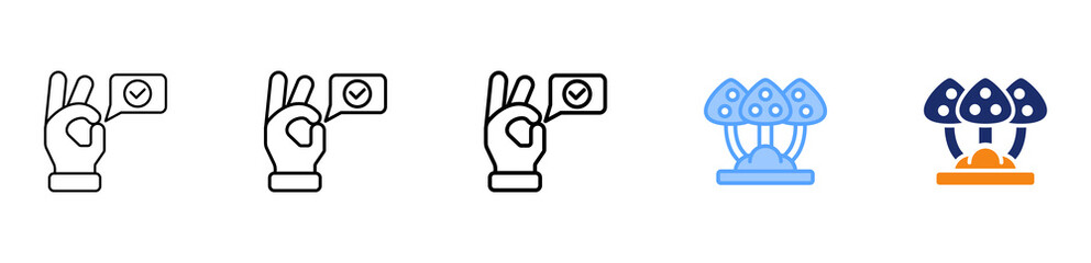 Okay IconDifferent Style,outline,collection,set 