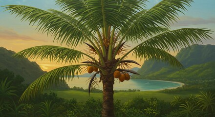 Fototapeta premium Coconut in Culinary and Artistic Contexts – Tropical Inspirations