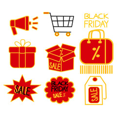Black Friday Shopping Icon Set
