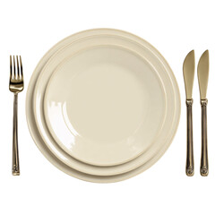 Obraz na płótnie Canvas Elegant Table Setting, isolated on transparent background