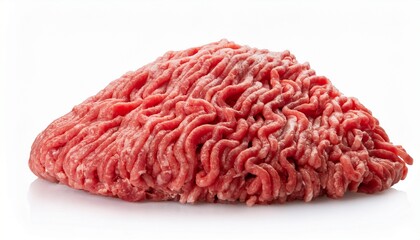 raw minced meat isolated on white background cut out