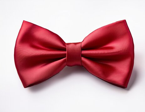 red bow tie isolated on white background with satin finish and formal styling