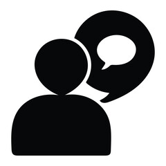 Speech Silhouette Icon &ndash; Solid Speech Bubble Flat Vector