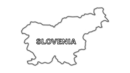 Fototapeta premium Black and White Slovenia Map Outline Minimalist Monochrome Illustration