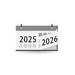 Calendar Showing Years 2025 and 2026 Illustration