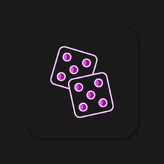Filled outline Game dice icon isolated on black background. Casino gambling. Flat filled outline style with shadow. Vector