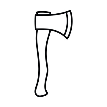 black outline axe on white background clip art preview