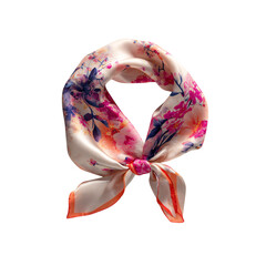 Obraz na płótnie Canvas Floral silk scarf, isolated on transparent background