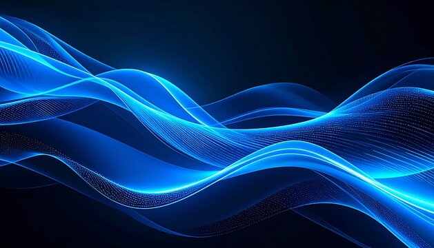 Glowing Blue Digital Waveform