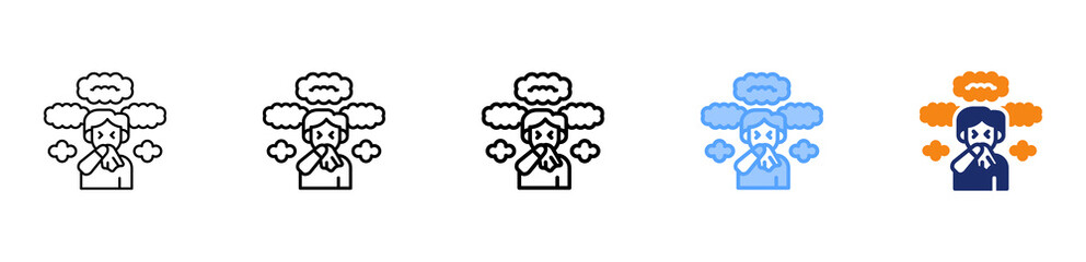 Dust Icon Different Style Outline Collection Set 