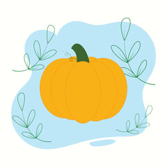 Pumpkins vector illustration design for children's book element in line art doodles style, outline pumpkin