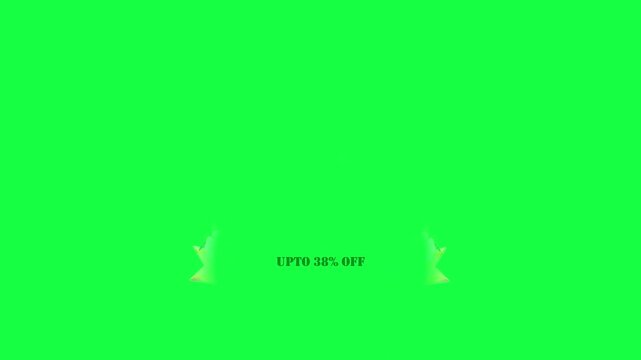 Announcing a flash sale event with up to 38% off highlighted on a vibrant green promotional background