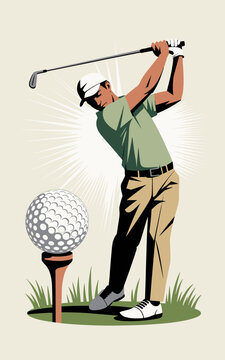Golfista 001 Figure Sportive - Collezione Retro Moderna