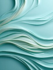 Obraz premium Turquoise Dreamscape Cascading Through Textured Waves in Fluid Abstraction