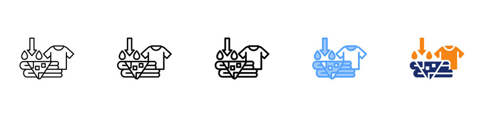 Synthetic Cloth Icon Different Style Outline Collection Set 