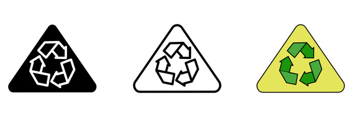 collection of recycle set icon on white background