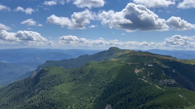 View from Toaca Peak over Ceahlău Mountains &ndash; Scenic Mountain Landscape