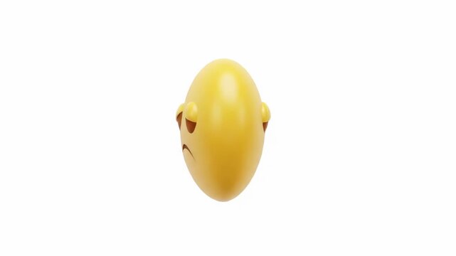 A 3D yellow emoji face with a sad expression