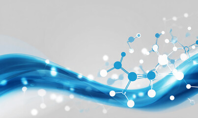 Abstract background with blue and white wavy lines, representing the theme of science or chemical elements