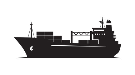 Obraz premium Cargo ship icon design template vector illustration, isolated.