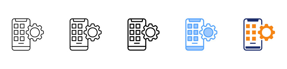 Application Icon Different Style Outline Collection Set 