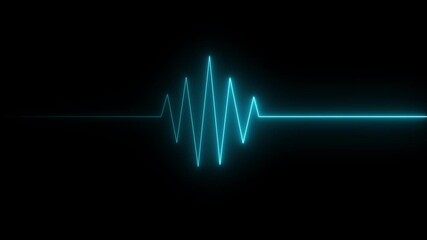 glowing neon heartbeat signal icon on black background. Heart beat animation. heartbeat line display medical research concept. Medical laboratory concept. - Powered by Adobe