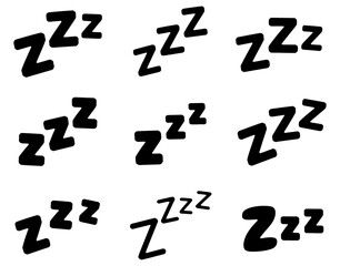 set of zzz icons