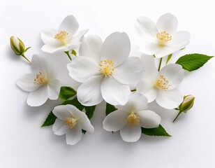 Obraz premium white flowers on a white background one flower is apart
