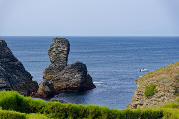 Paysage de bord de mer à Belle-Île-en-Mer, dans le Morbihan, France