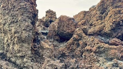 The Rocky Terrain at the Seaside Features Unique and Stunning Natural Formations and Landscapes
