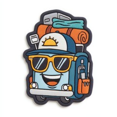 Fototapeta premium Happy Camper Van Embroidered Patch