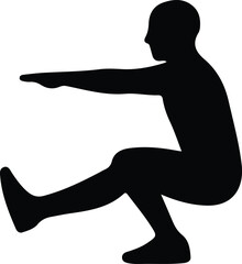 Illustrator Vector One Legged Squat Pistol Pose Exercise silhouette