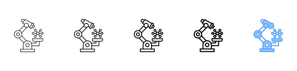 Nanotechnology Icon Different Style Outline Collection Set 