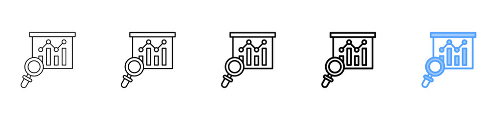 Data Analytics Icon Different Style Outline Collection Set 