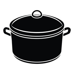 stainless steel pots silhouette vector illustration