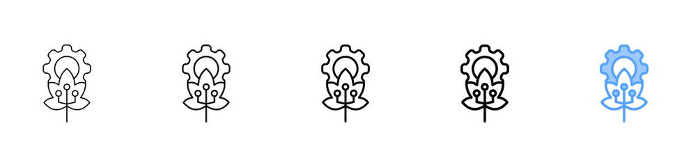 Green Tech Icon Different Style Outline Collection Set 