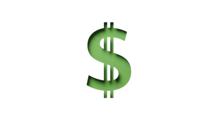 Green dollar sign symbol on black background for financial concept
