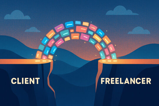 Building a Bridge: Symbolic Illustration of a Strong Client and Freelancer Connection