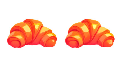 Delicious orange croissants bakery food photography bright setting close-up view