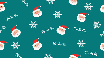 Seamless santa claus and Winter Snowflakes pattern